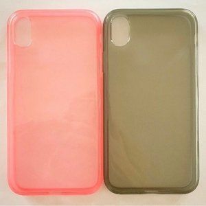 iphone xr 2 piece case bundle pink + blk